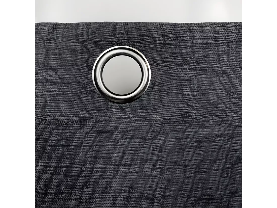 Rideau à œillets en ramie et coton gris foncé 130 x 250 cm - NIKI 3465