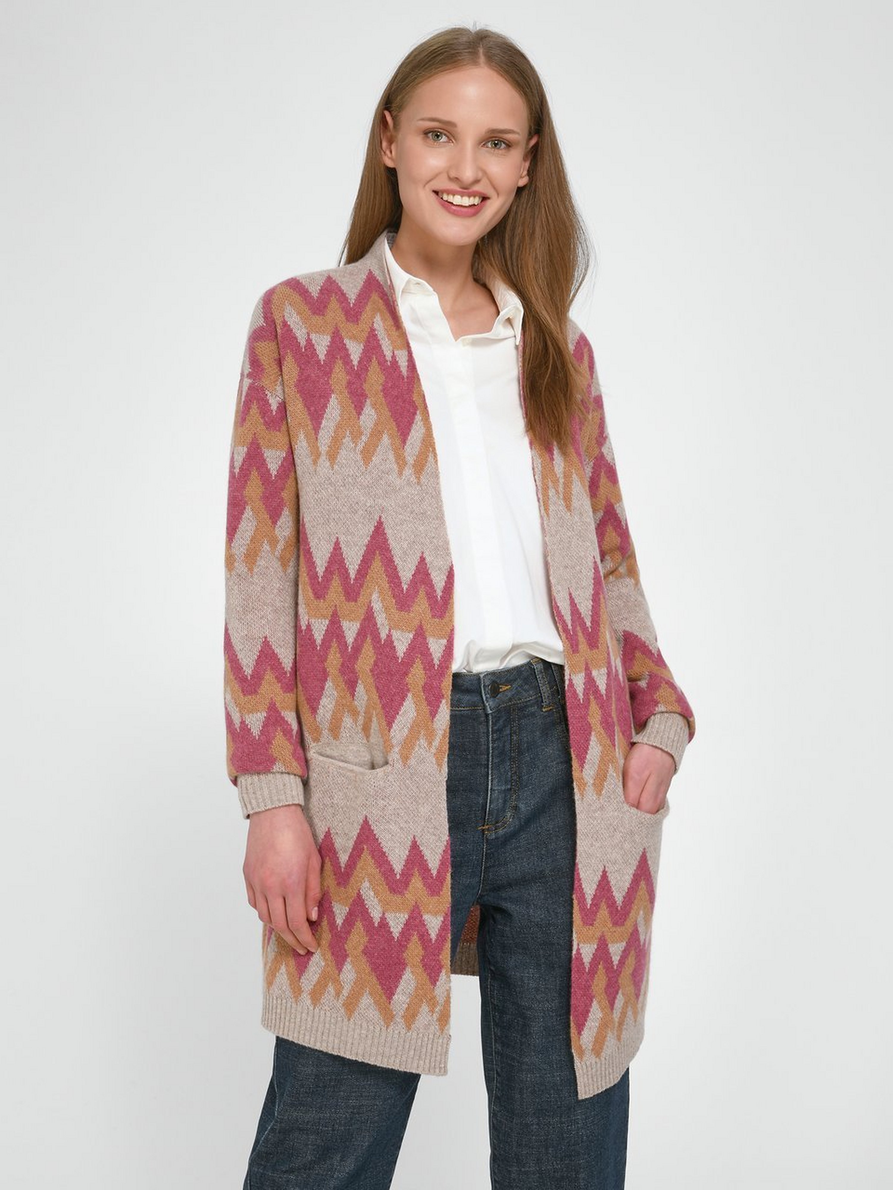 Long-Strickjacke