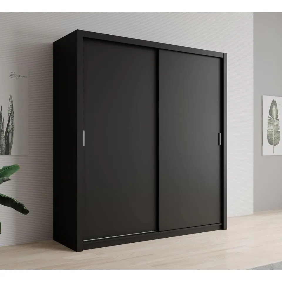 Meubella - Kledingkast Blake - Mat Zwart - 200 cm