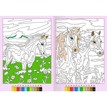Ravensburger Malen nach Zahlen Malbuch Pferde
