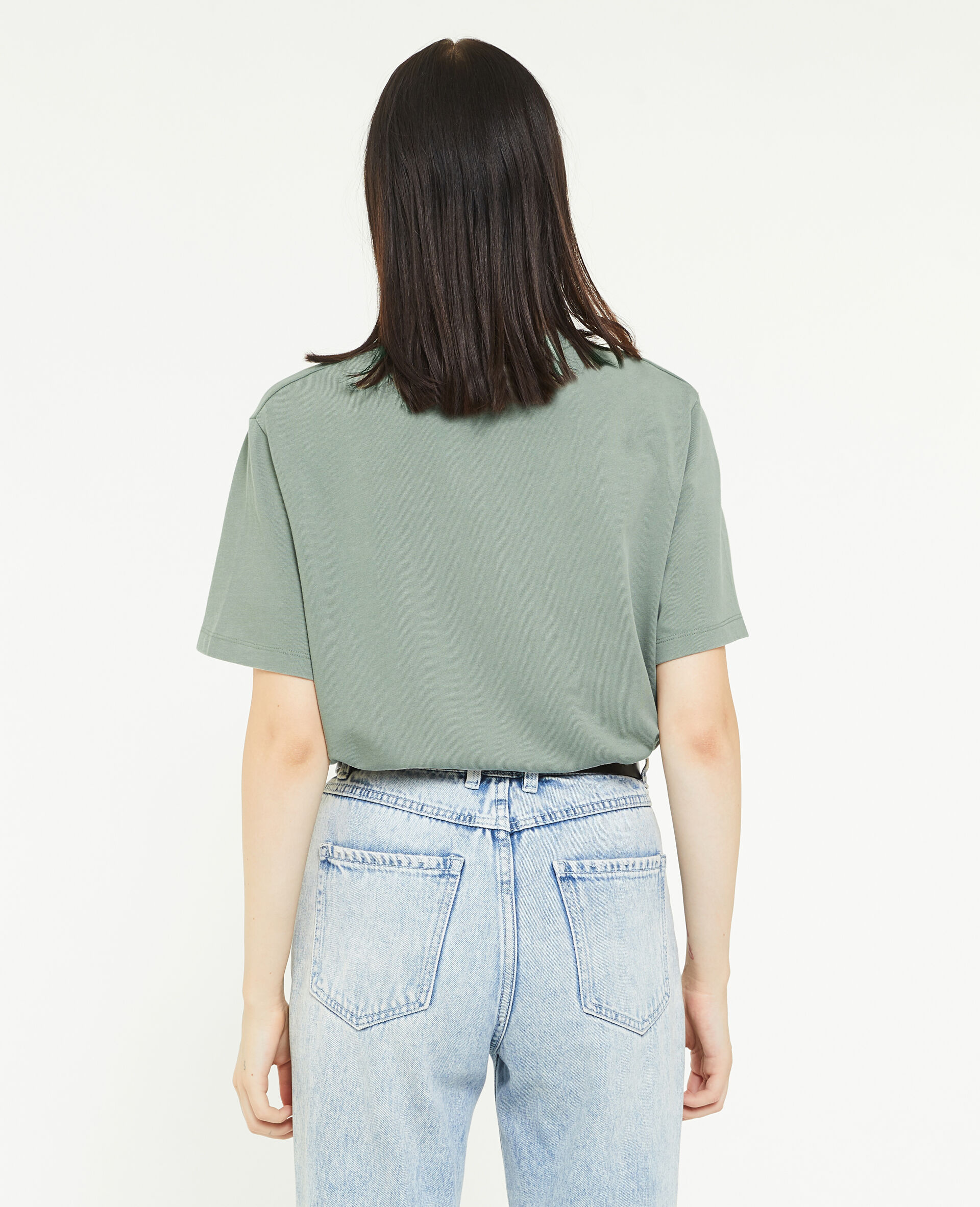 T-shirt à effet délavé - Vert kaki