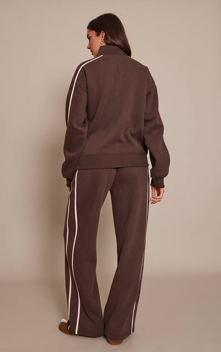 Chocolat Pantalon De Jogging Large À Bandes Contrastées
