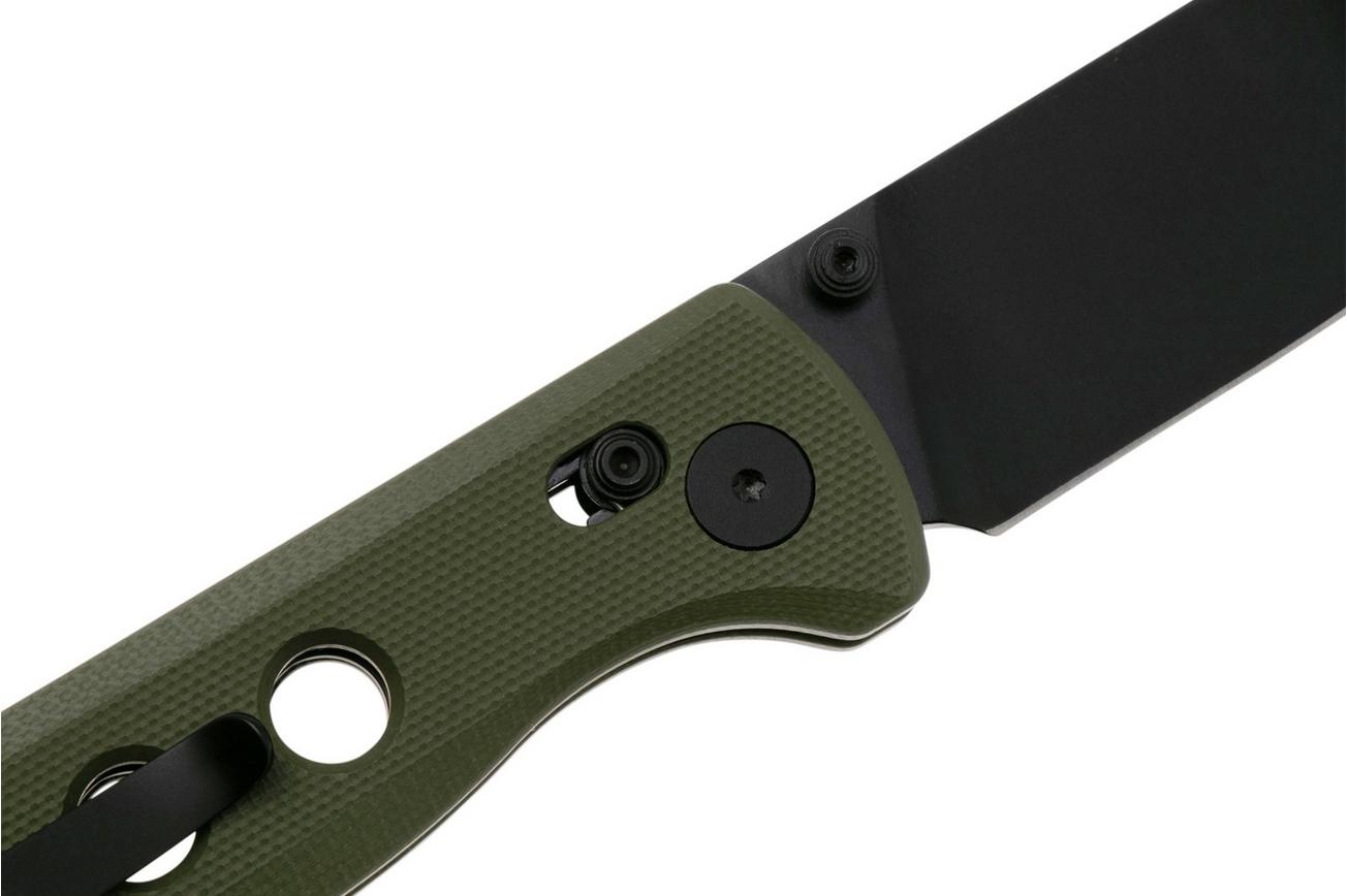 QSP Knife Canary Glyde 150GL-B2 Black 14C28N, Green G10, zakmes