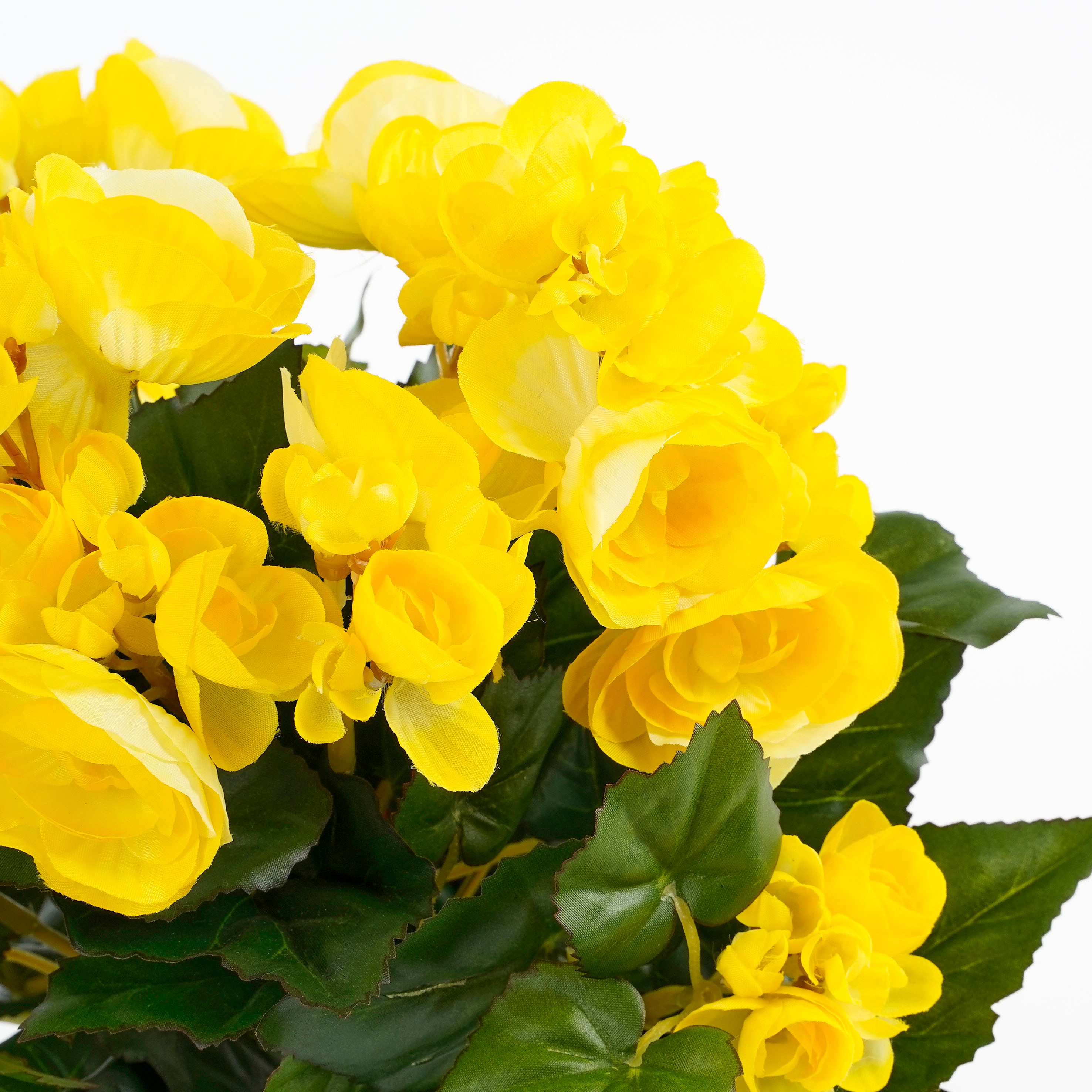 Mica decorations - bégonia artificielle jaune en pot h30