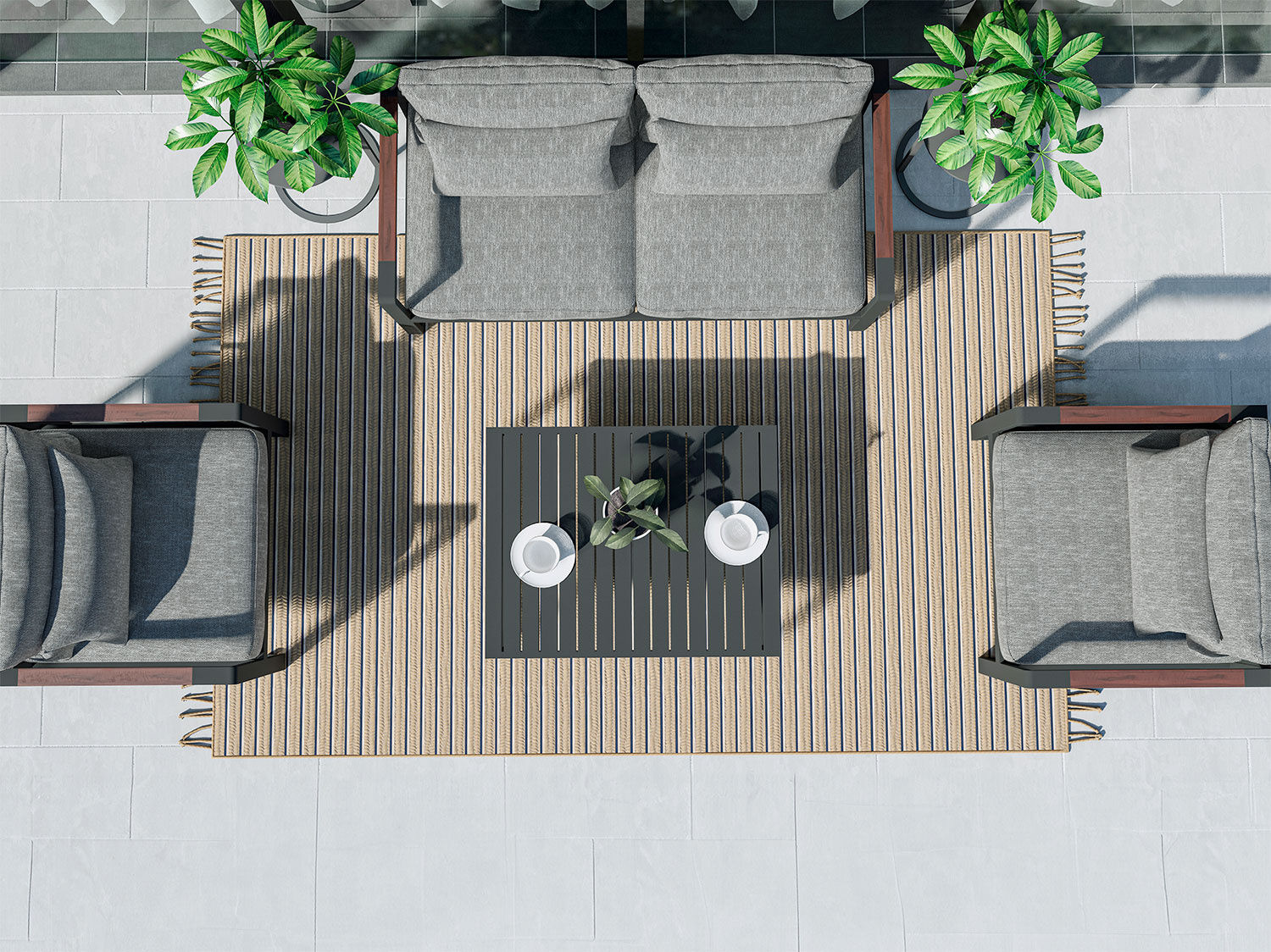 Gartenlounge Noa, 4-teilig, mit Aluminiumgestell