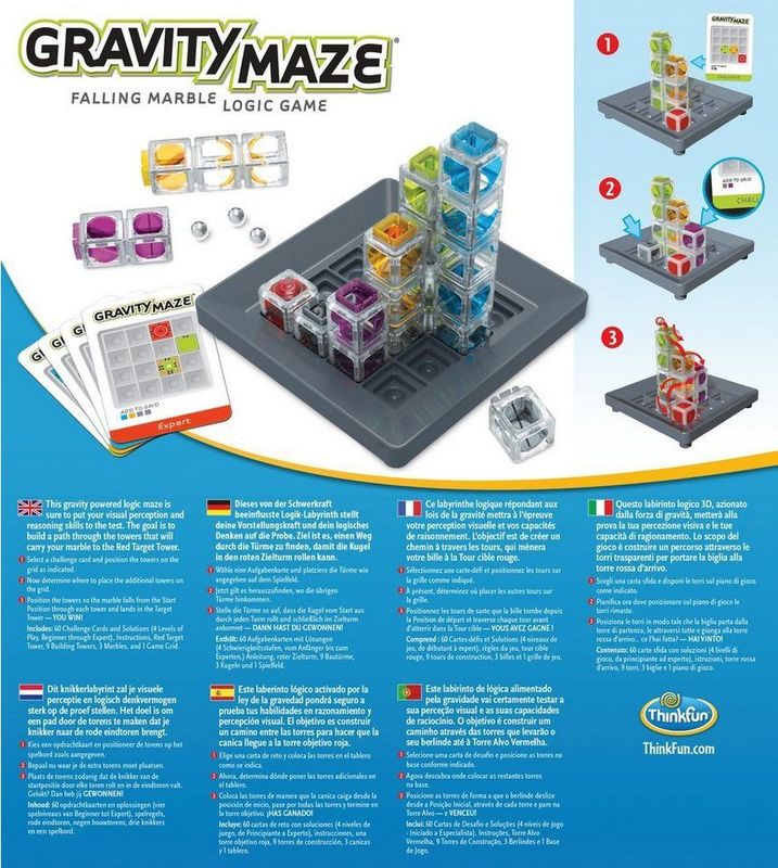 ThinkFun - Gravity Maze - Bordspel - Logisch - 60 Uitdagingen
