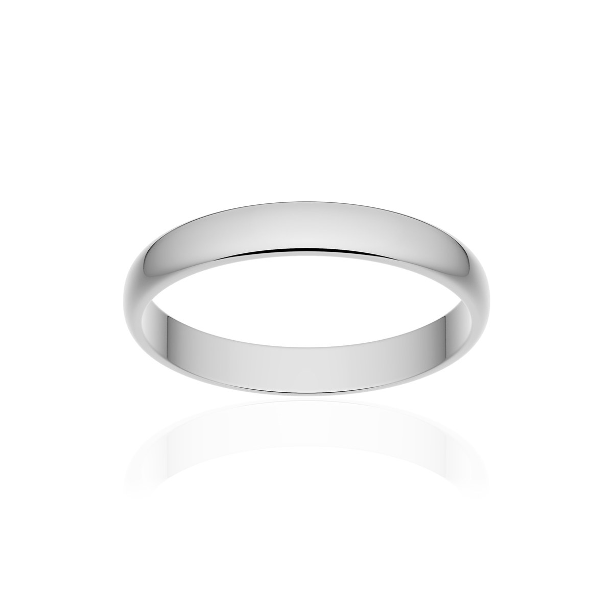 Alliance palladium 950 poli demi-jonc 3 mm