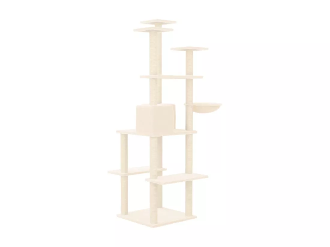 Arbre à chat avec griffoirs en sisal Crème 167 cm