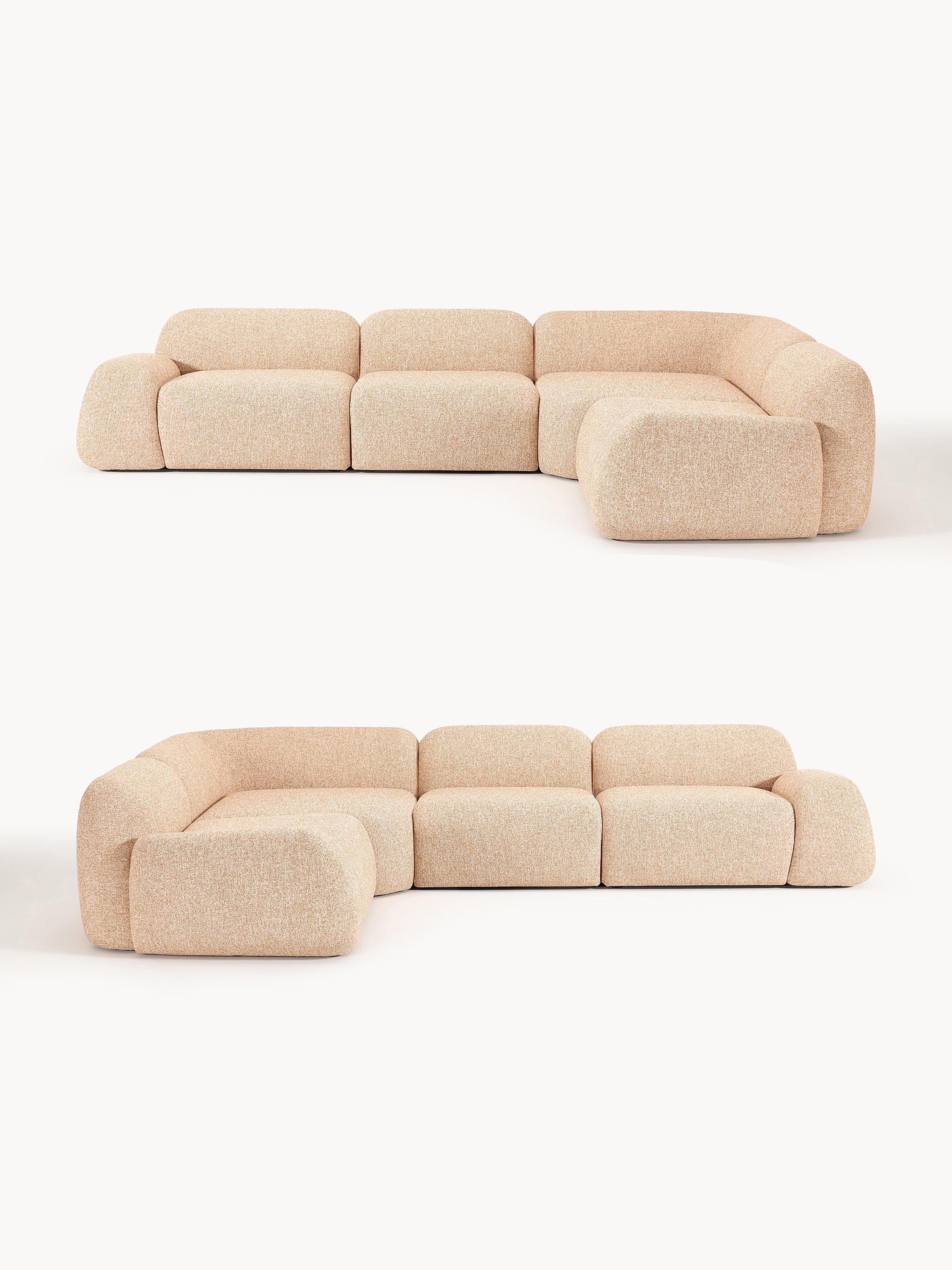 Modulaire hoekbank Wolke (4-zits) van bouclé