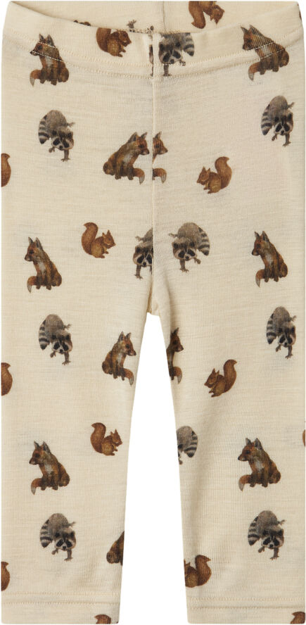 Lil' Atelier NBNNIMO SLIM WOOL LEGGINGS AOP LIL Sandshell