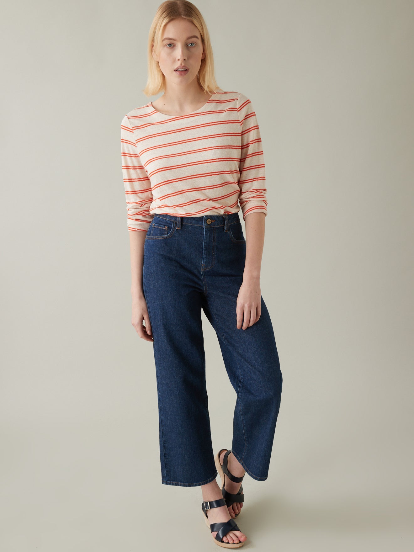 T-shirt marinière en lin femme