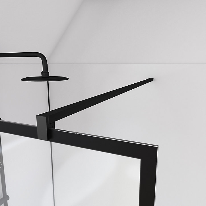 Paroi de douche à l'italienne Galedo Black Indus transparent 140cm