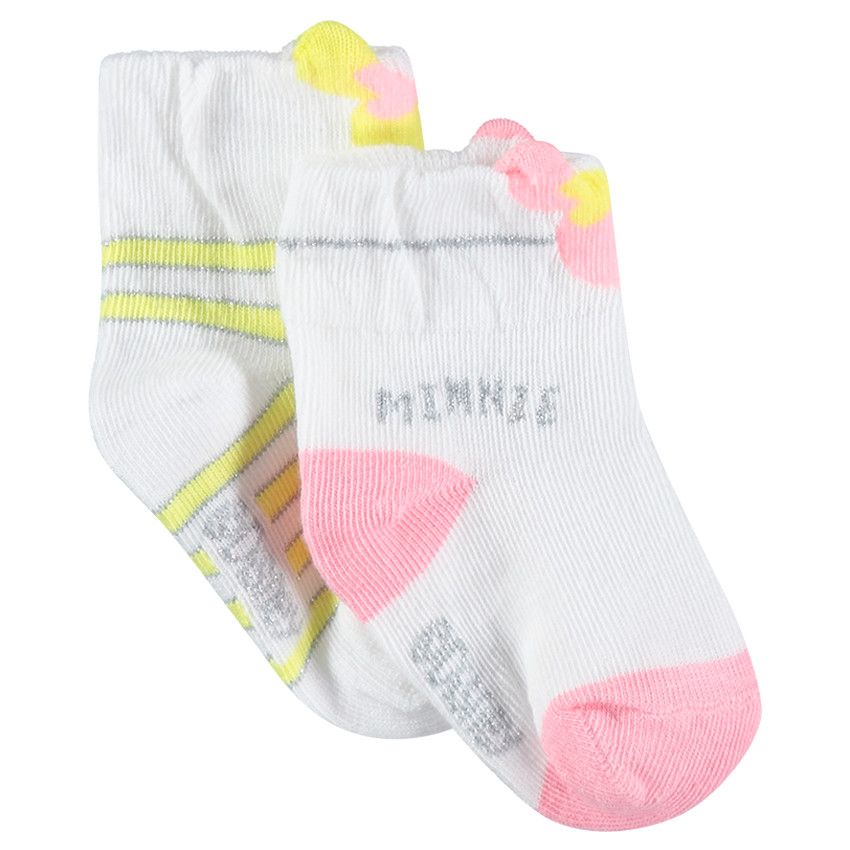 Lot de 2 paires de chaussettes assorties motif Minnie Disney - Ecru
