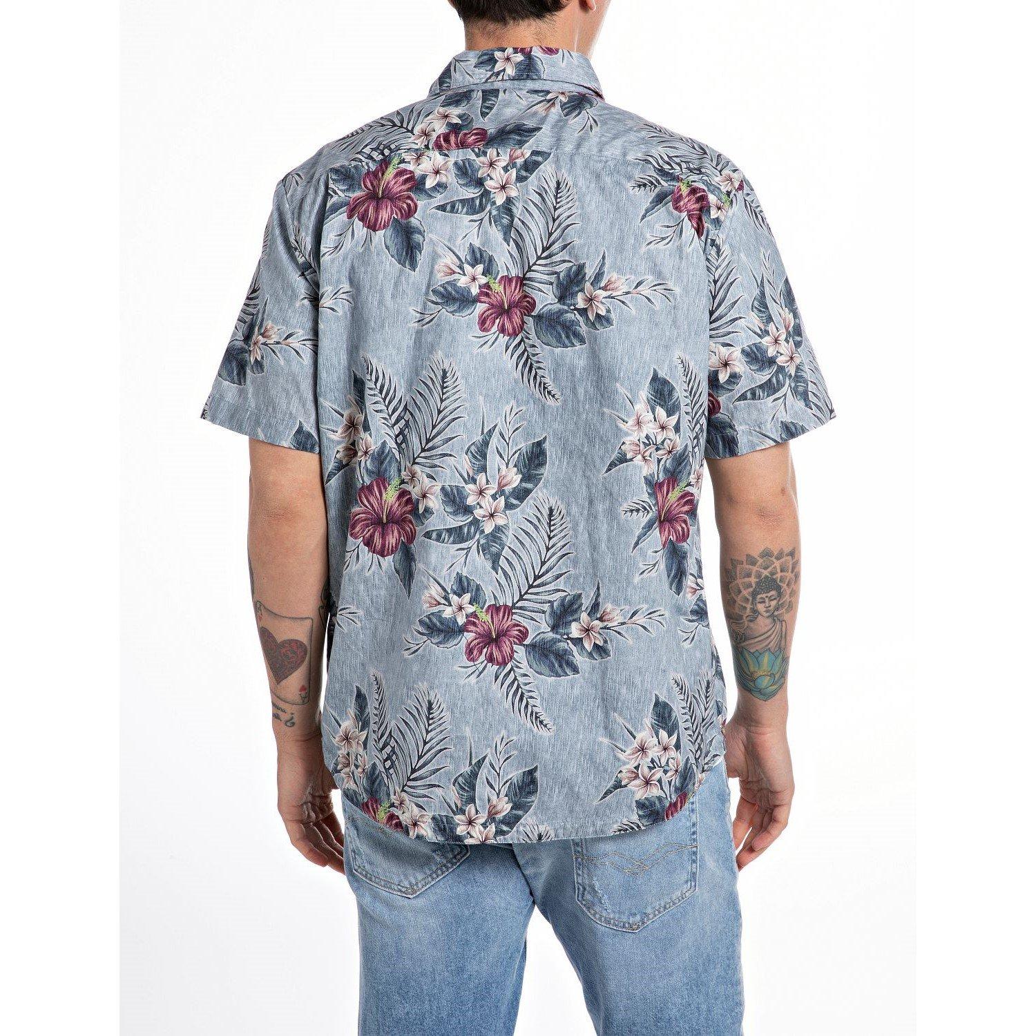 Replay Floral Print Short Sleeve Shirt