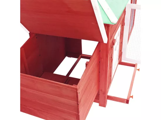Poulailler avec nichoir Rouge 190x72x102cm Bois de sapin massif