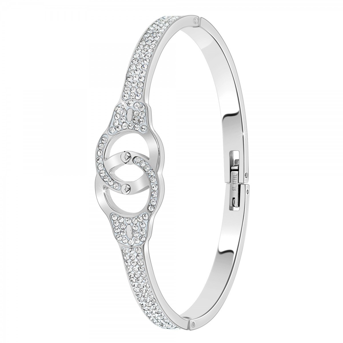 Bracelet menottes SC Crystal orné de Cristaux scintillants