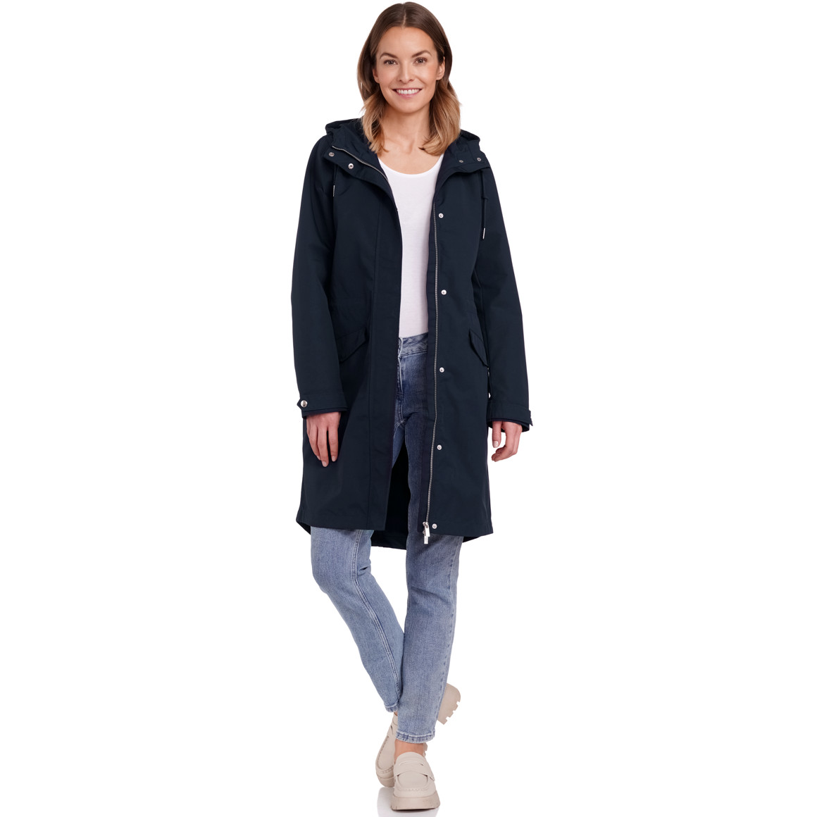 Gina Benotti Damen Parka mit Kapuze dunkelblau