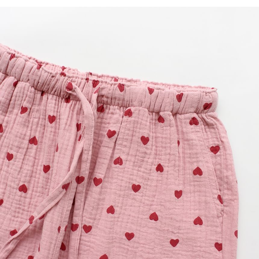 Dogini - Pyjamabroek met hartjesprint