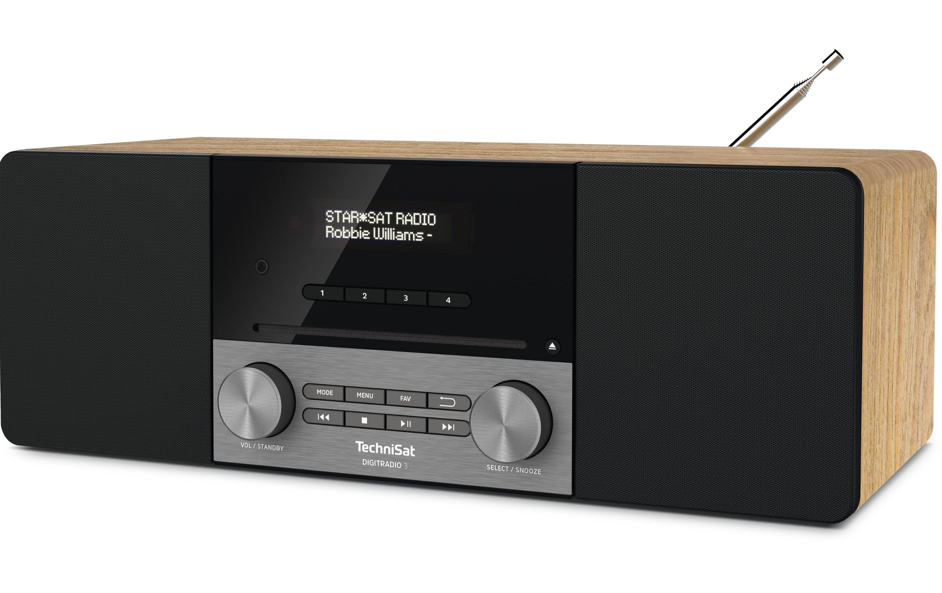 DigitRadio 3 Eiche<br>DAB+/UKW/CD-Stereoradio mit Bluetooth-Audiostreaming