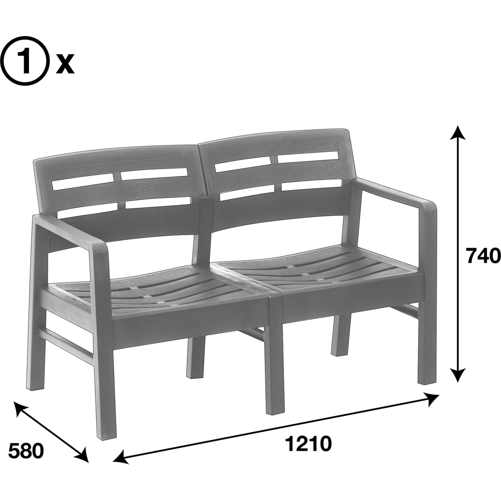 Gartenlounge Java anthrazit