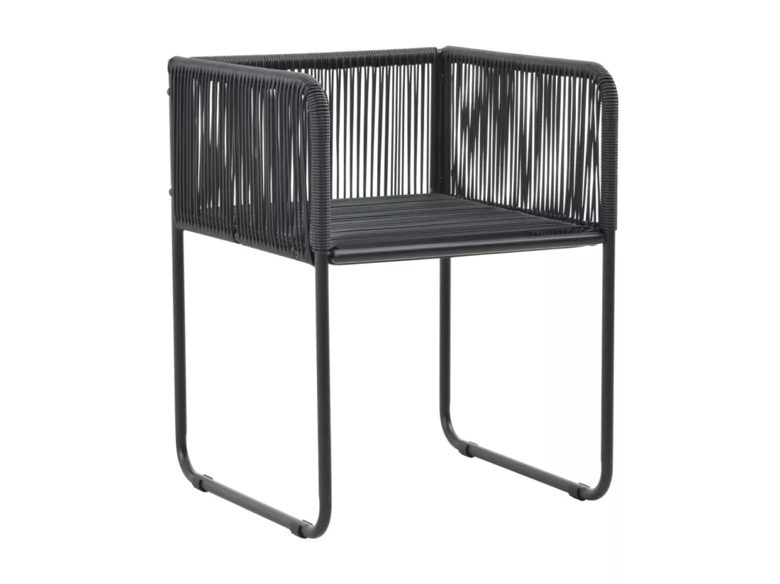 Salon de jardin 5 pcs PVC Résine tressée Noir et marron