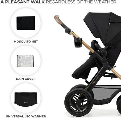 Kinderkraft MOOV 2 4-in-1 Air Duovogn, Pure Black