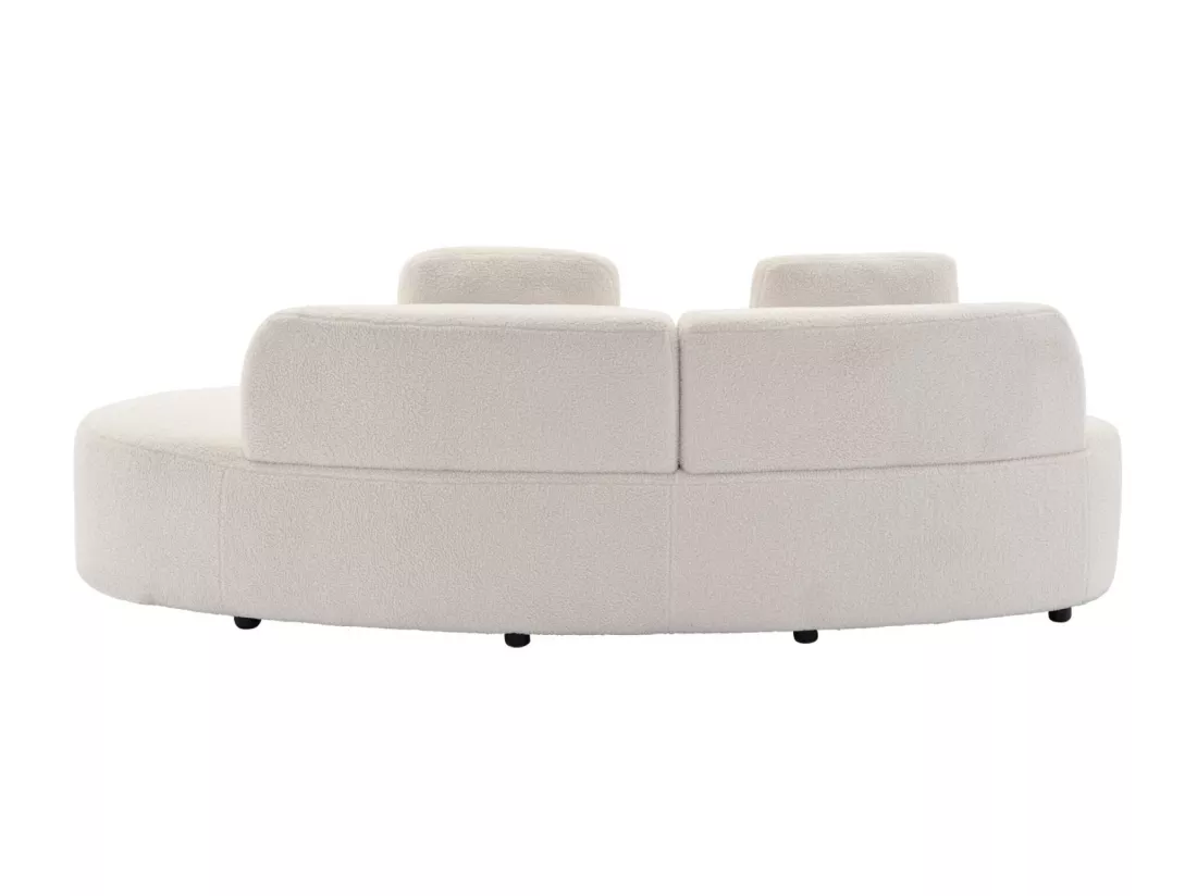 Canapé virgule 3 places en tissu bouclette forme organique - WAVE L 232 x P 97 x H 68cm