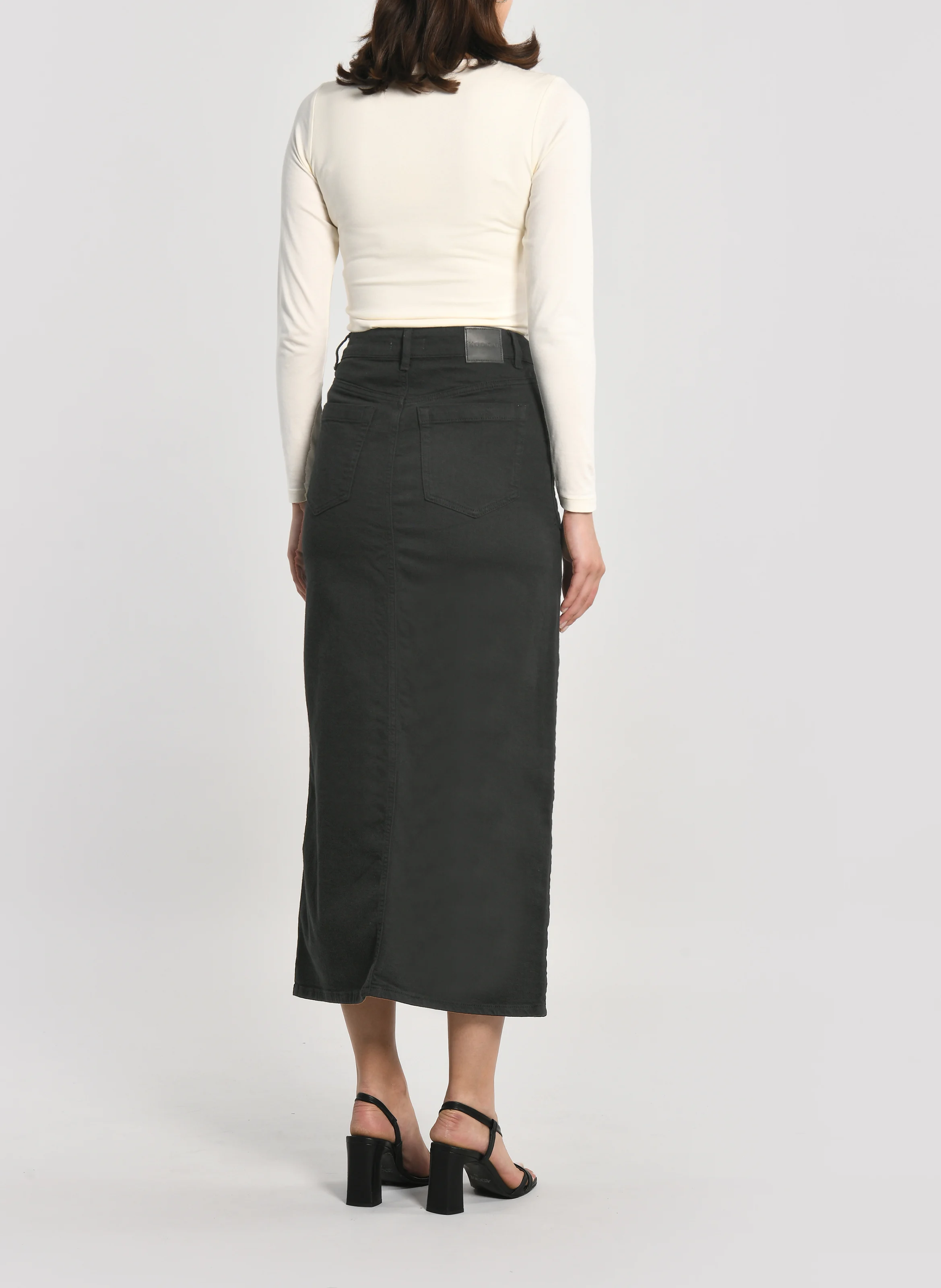 THADEE - Jupe midi en coton | Noir