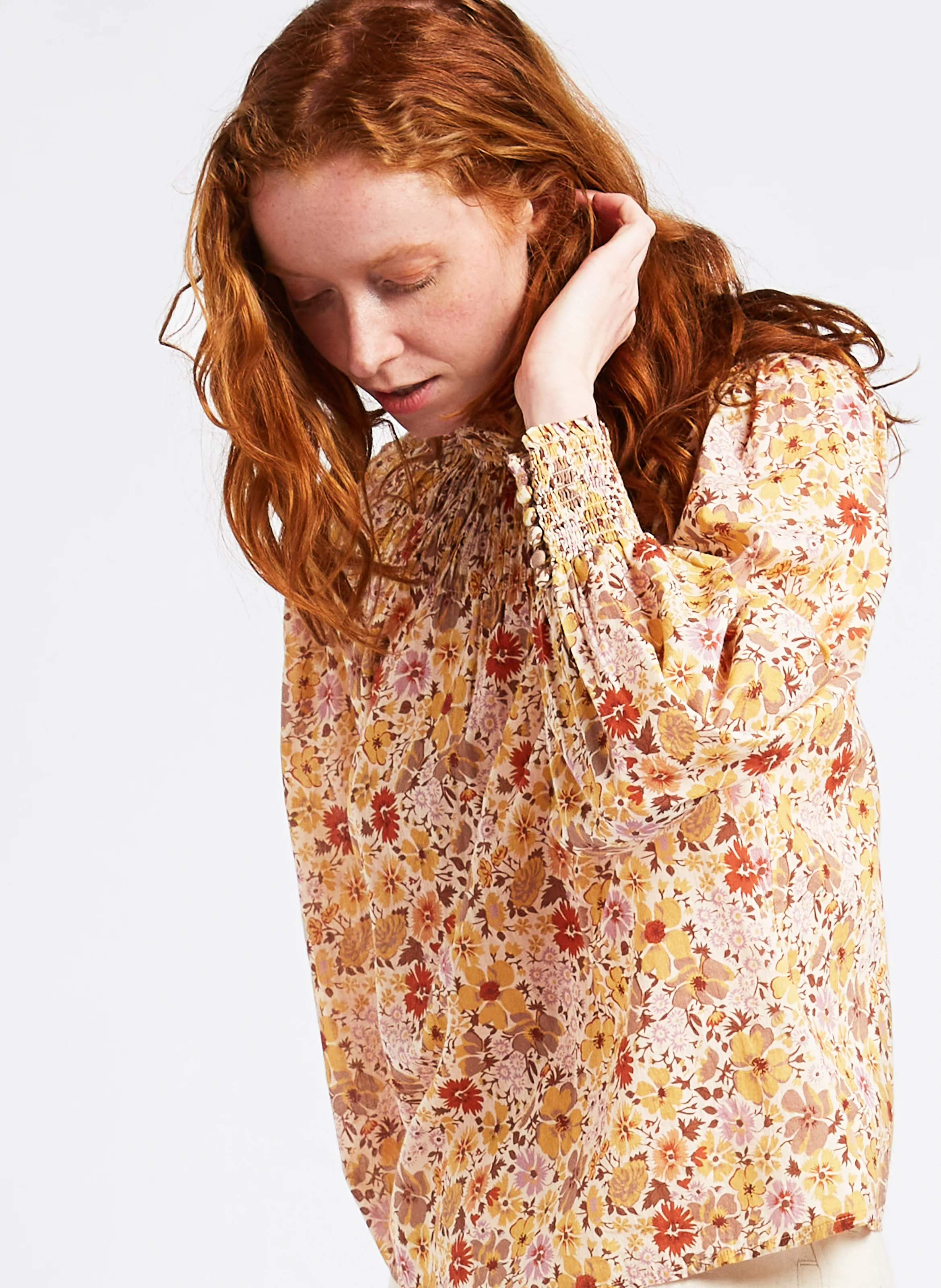 TISSAM - Blouse col rond en coton | Blanc