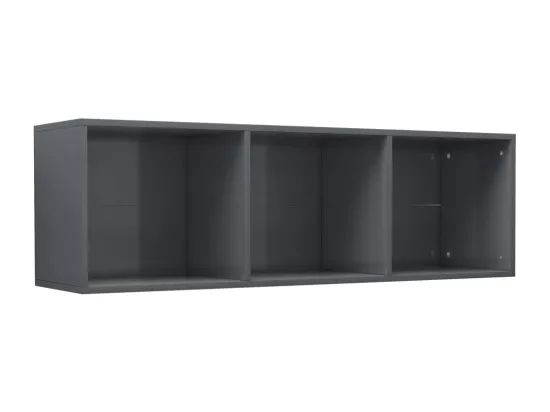Bibliothèque/Meuble TV Gris brillant Bois d’ingénierie
