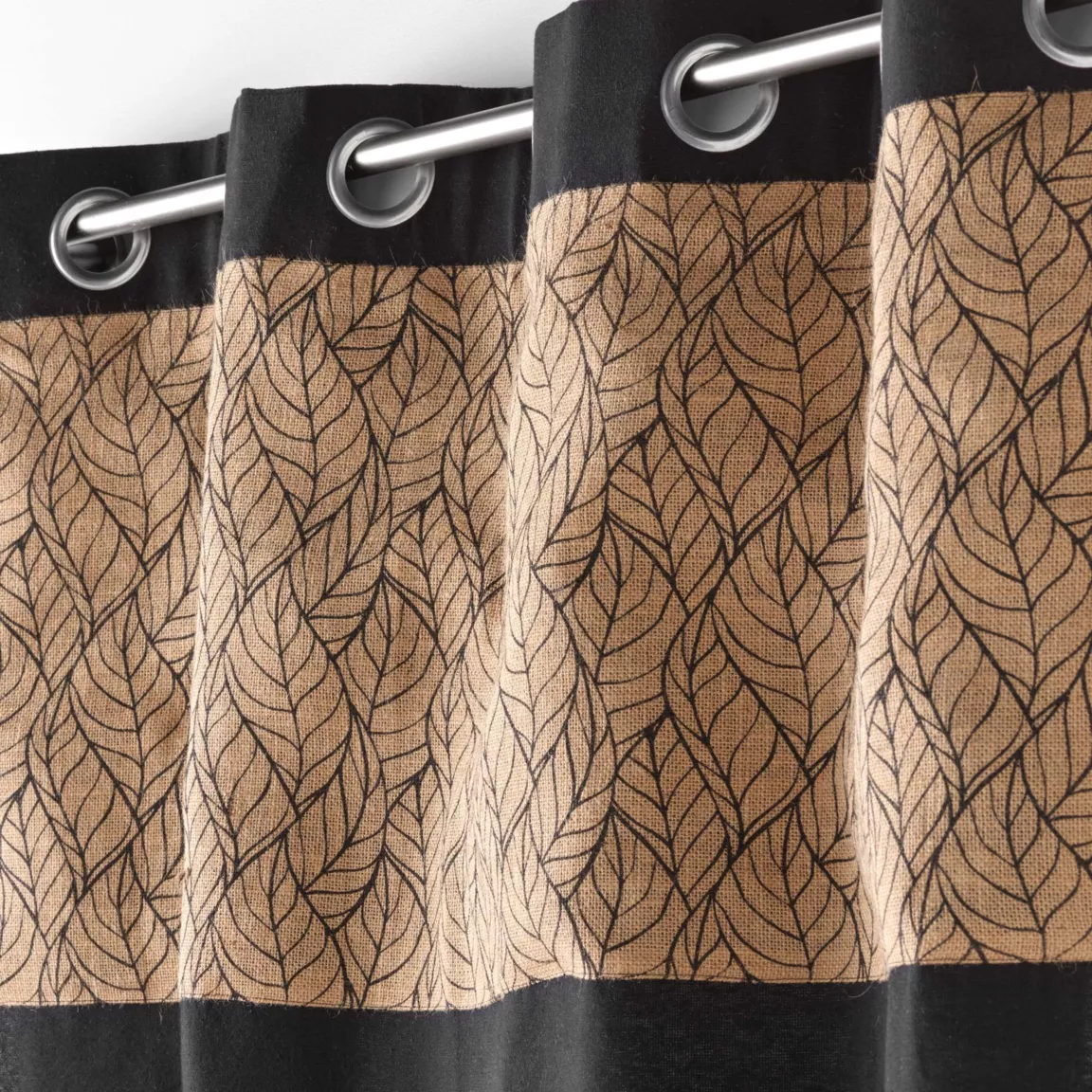 Rideau coton et jute (140 x 280 cm) Nama Noir