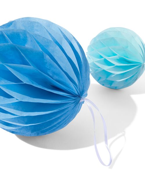 boules nid d'abeille bleues lot de 3