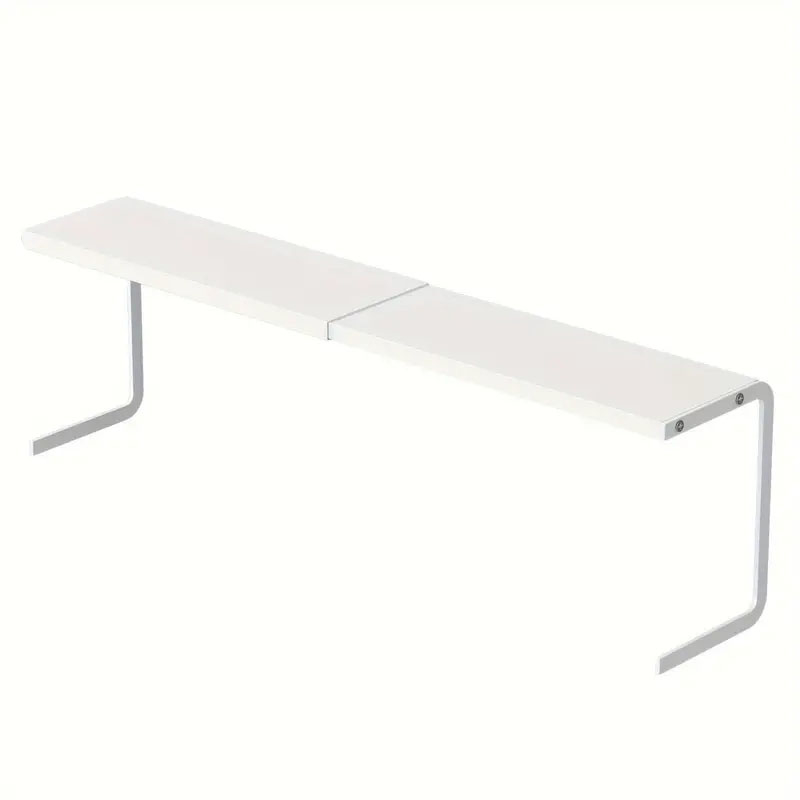 (36-60cm) Ausziehbares Aufbewahrungs Regal Organizer Ablage für Küche / Büro - Weiss