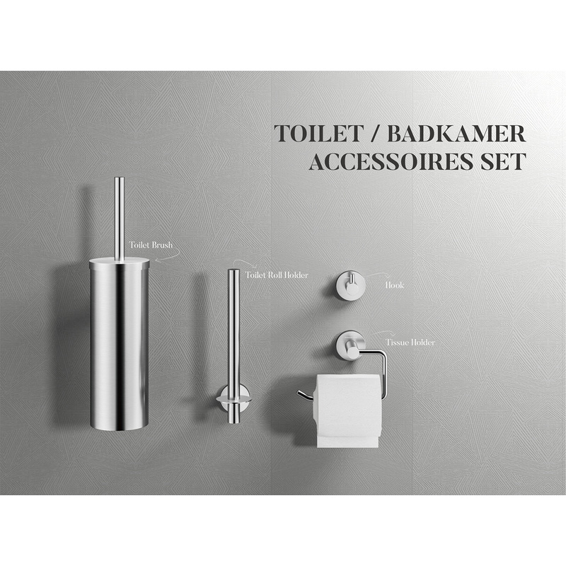 Dynamic Way RVS toilet accessoires set chroom