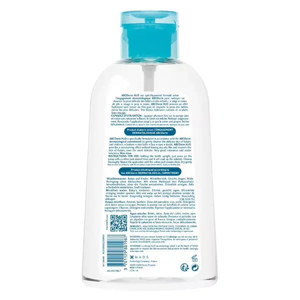 Bioderma ABCDerm H2O Água Micelar Ultra Suave para Bebês, Sem Enxágue, 1L