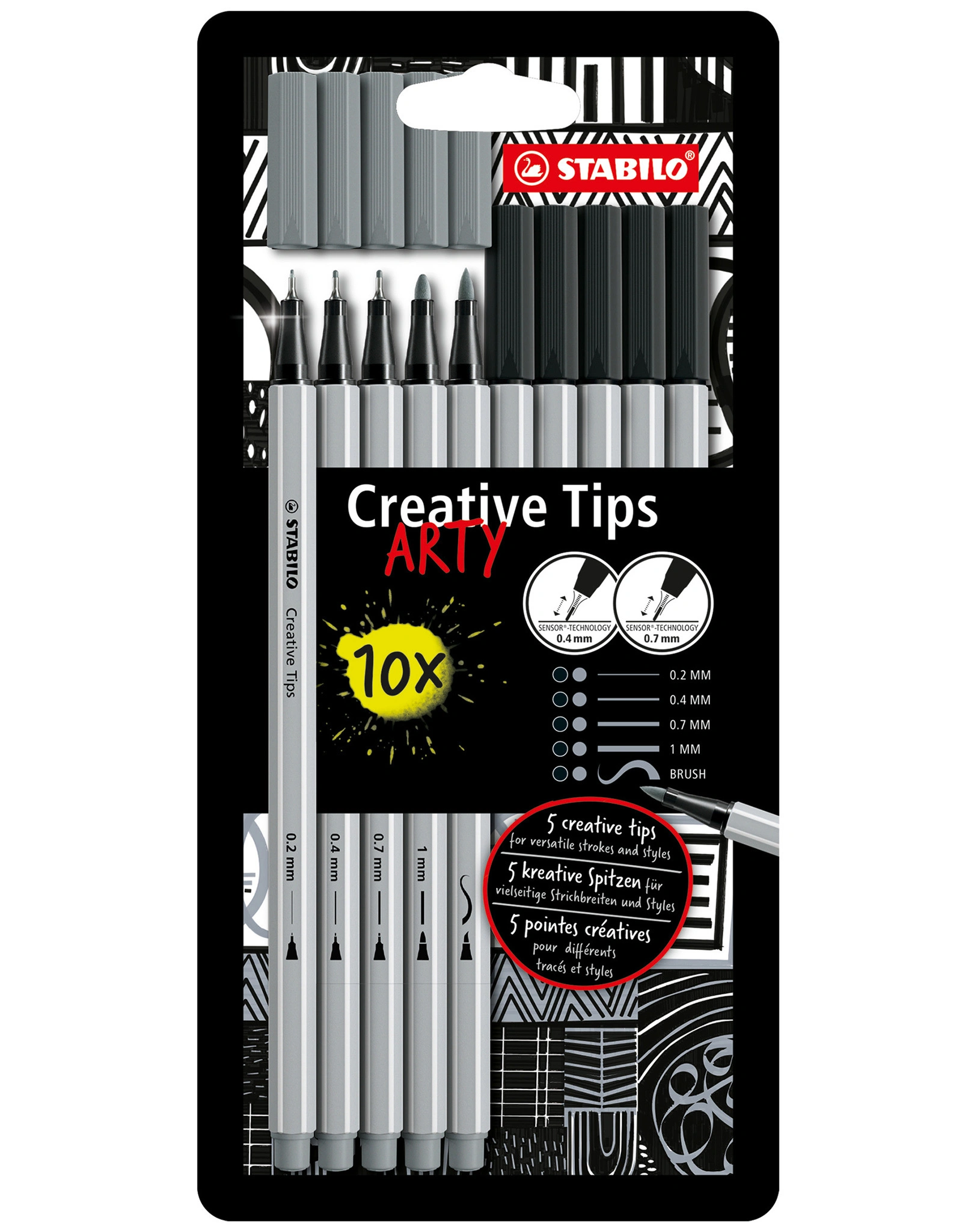 Filzstift STABILO® Creative Tips ARTY SHADING 10er-Pack
