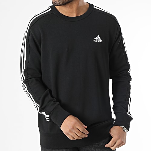 Sweat Crewneck A Bandes 3 Stripes IC9317 Noir
