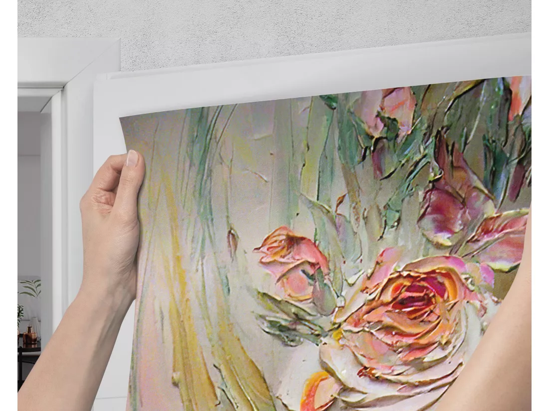 Stickers de porte autocollants - Bouquet de roses 85x205 cm