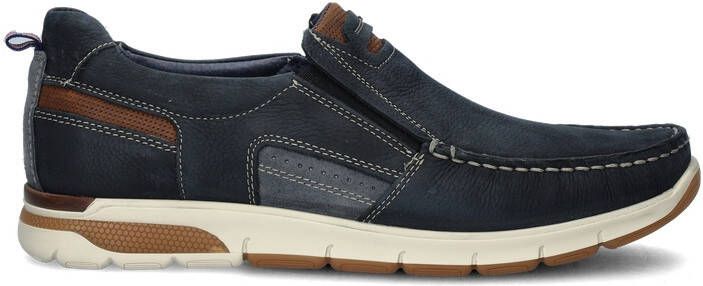 Nelson nubuck instappers donkerblauw