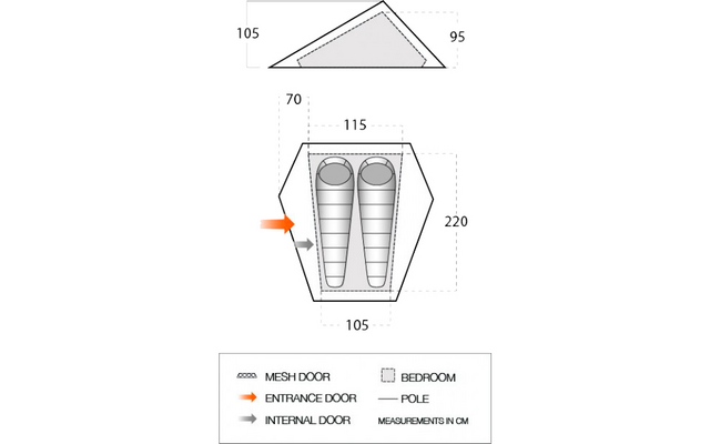 Vango Heddon Leichtzelt 1/2 Personen