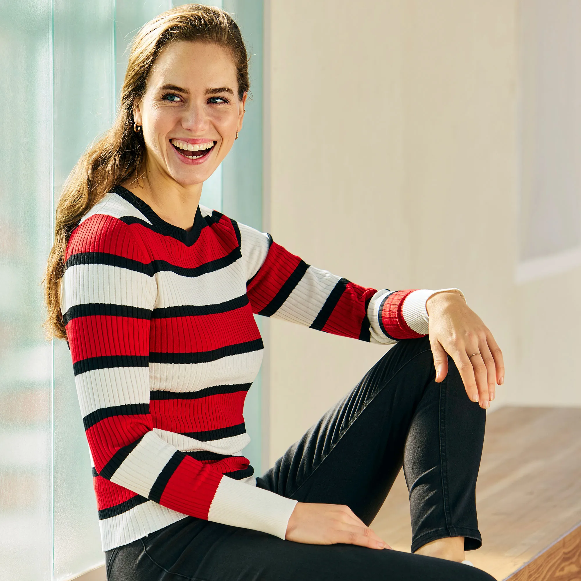 Damen-Pullover mit Streifendesign