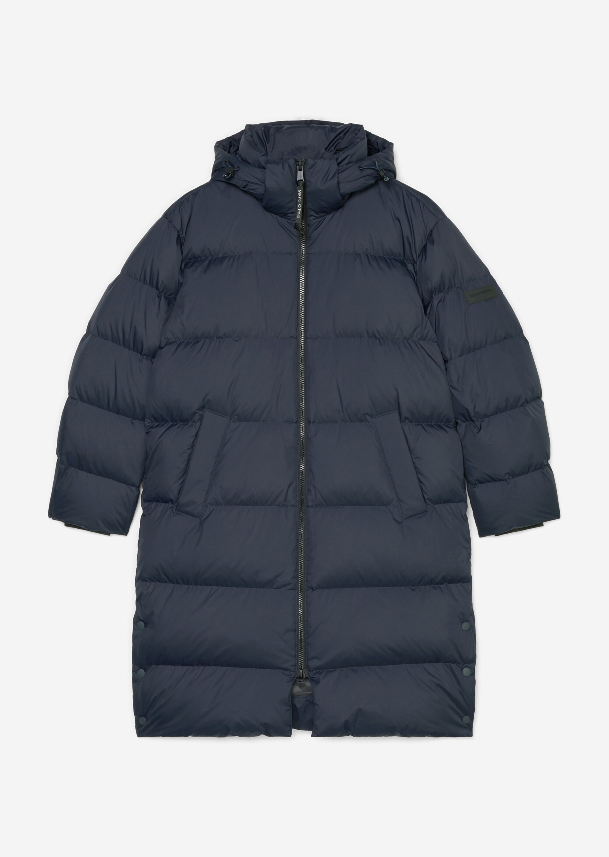 Puffer-Daunenmantel regular mit abnehmbarer Kapuze