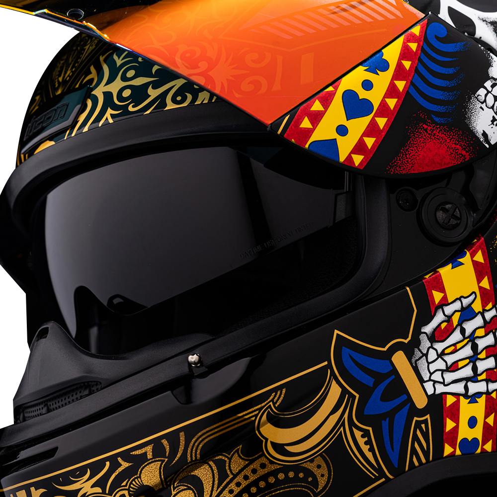 Icon - Casque Airform Suicide King™ Or / Noir / Bleu / Rouge