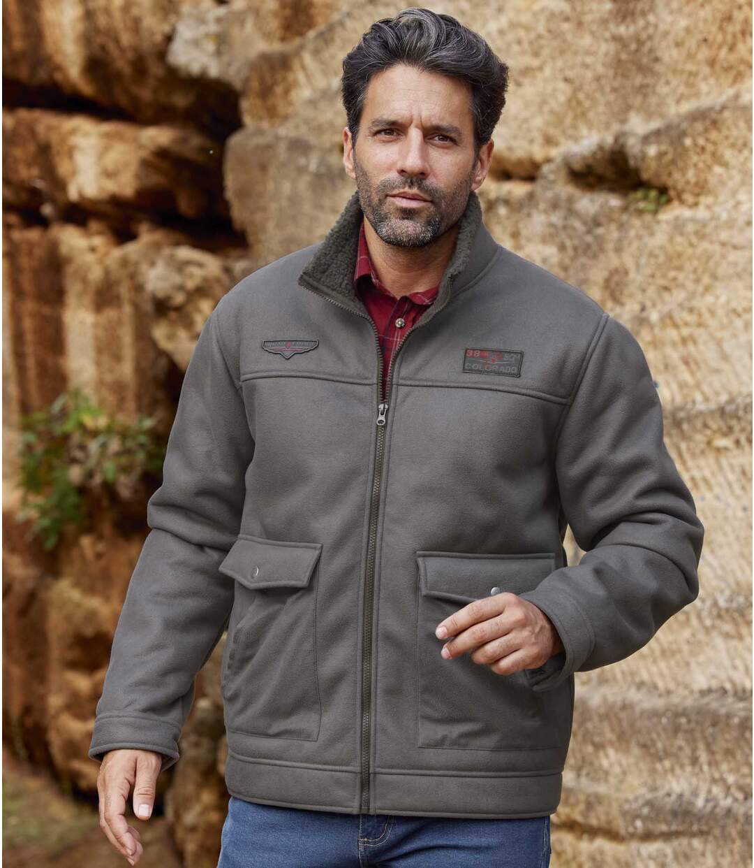 Blouson Suédine Effet Daim Doublé Sherpa