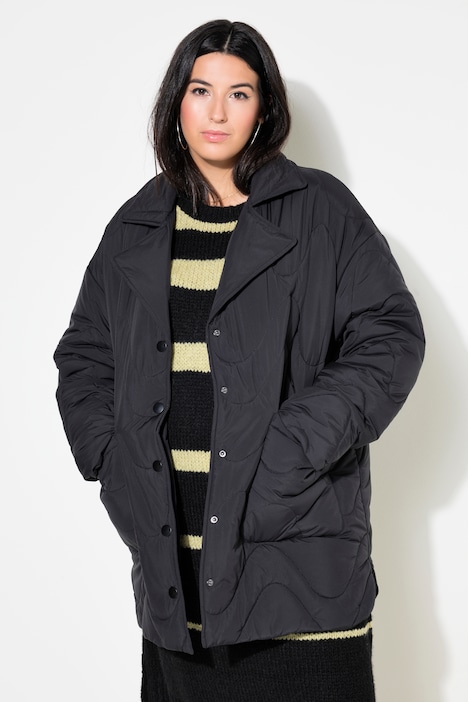 Steppjacke, Loose Shape, Wellenstepp, Reverskragen, Seitenschlitze