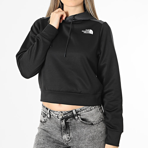 Sweat Capuche Crop Femme Reaxion Noir