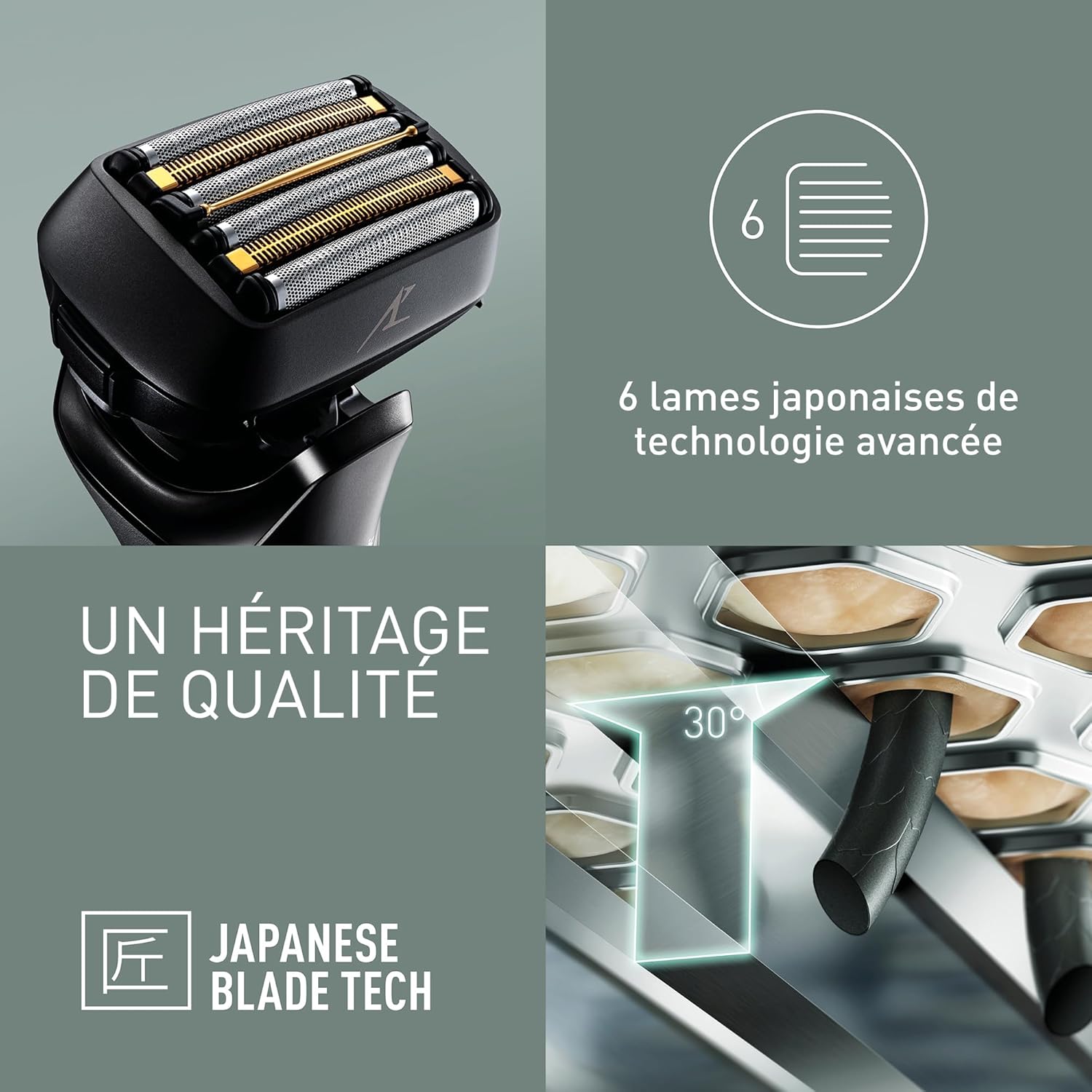 Rasoir électrique à sec et humide pour hommes Panasonic ES-LS9A-K803 à 6 lames