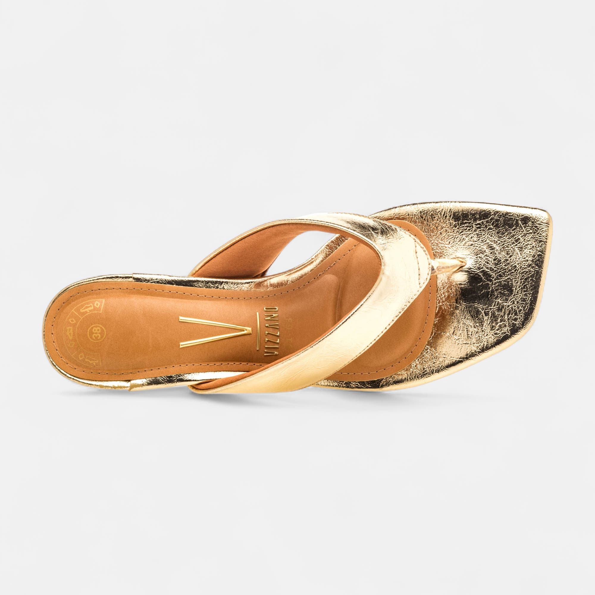 Nu-pieds à talon Femme or