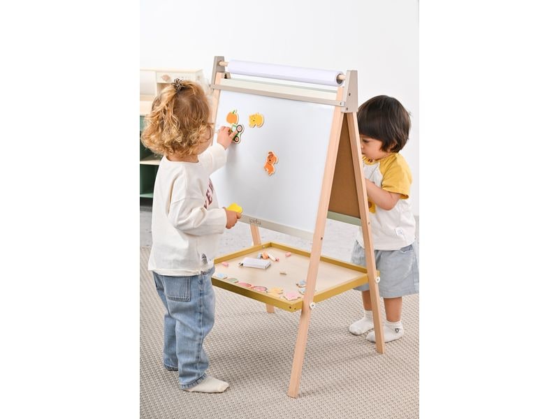 Spielba Holzspielwaren Standtafel mit Papier und Kreide Standtafel mit 2 Seiten