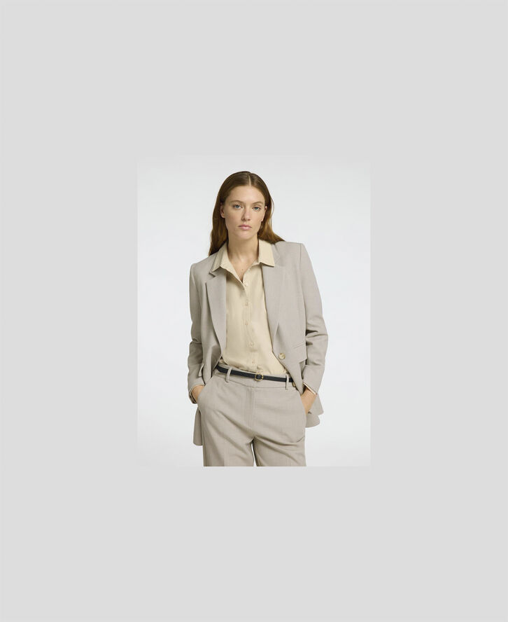 Selected Femme SLFRITA LS RELAXED BLAZER MEL NOOS Island fossil/melange